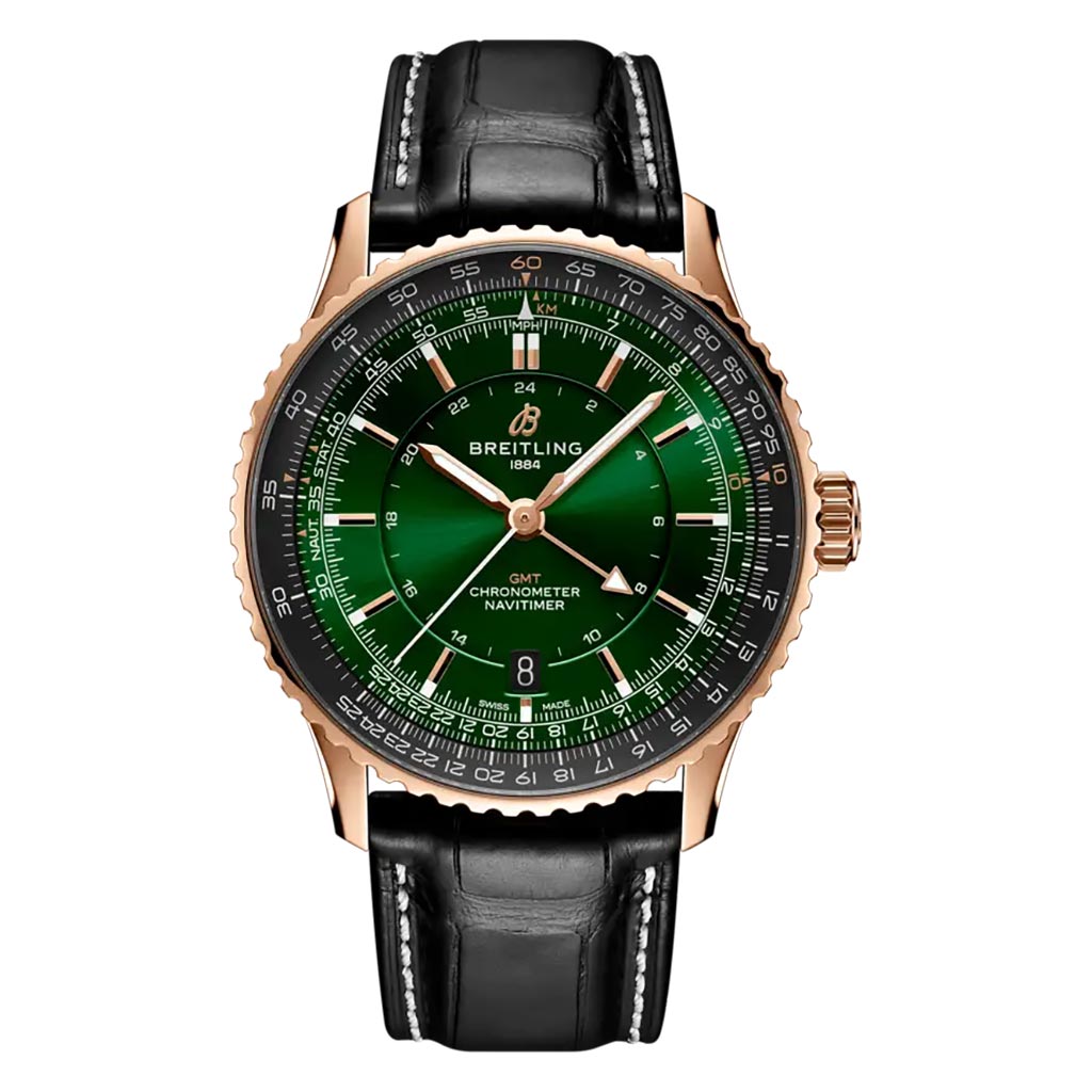 Navitimer Automatic GMT 41mm Rose Gold Mens Watch