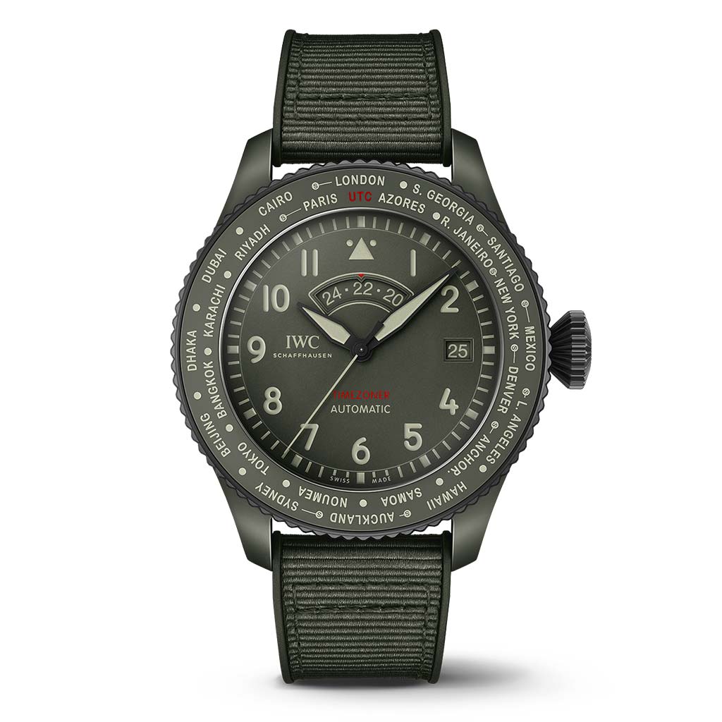 Pilots Watch Timezoner Woodland 46mm Ceramic Mens Watch