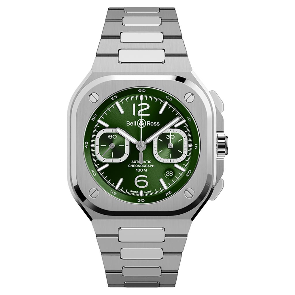 BR-05 CHRONO GREEN STEEL 42MM STEEL MENS WATCH