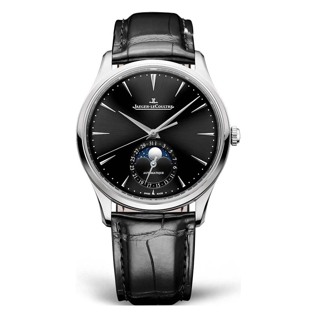 Master Ultra Thin Moon Black Dial 39mm Steel Mens Watch