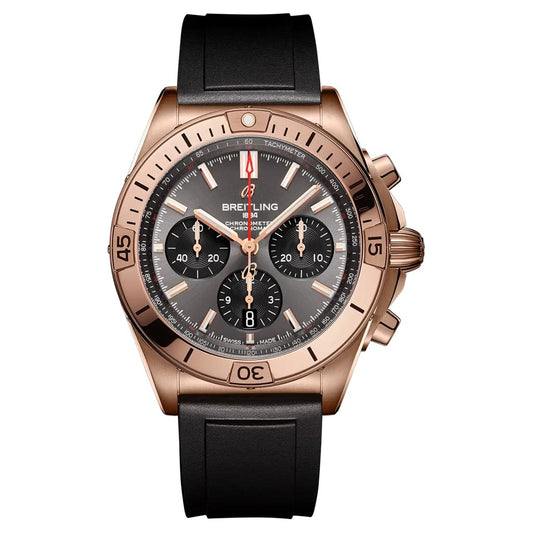 Breitling Chronomat B01 42 Anthracite 42mm Rose Gold Mens Watch