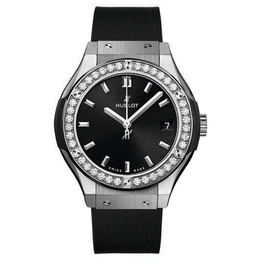 Hublot Classic Fusion Titanium Diamond Bezel 33mm Titanium Ladies Watch