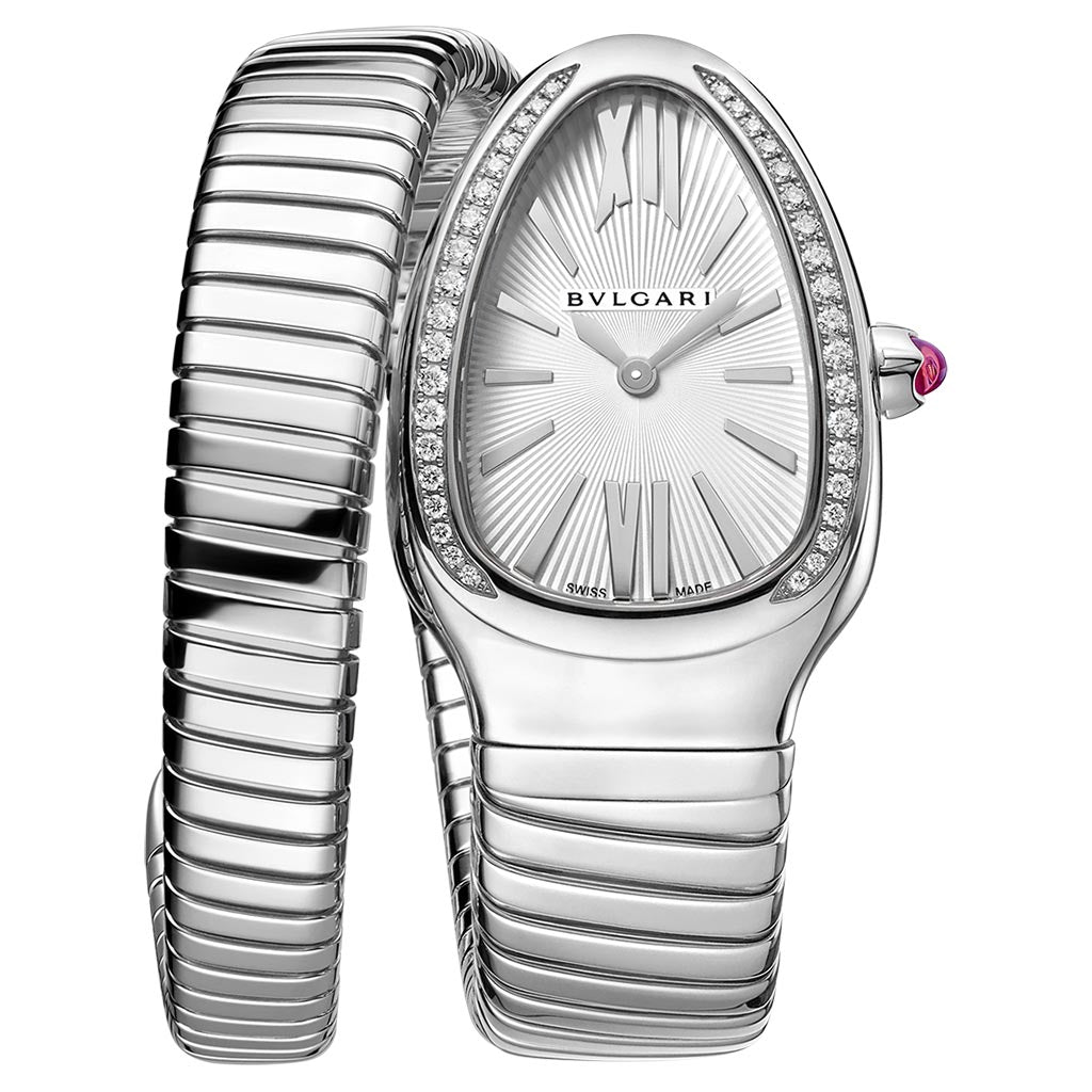 SERPENTI TUBOGAS DIAMOND SILVER 35MM STEEL LADIES WATCH